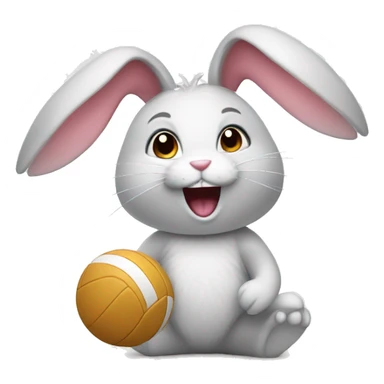 Bunny with volleyball sticker