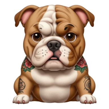 bulldog with tattoos sticker