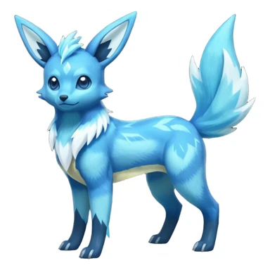 Manectric-Electrike-Aurorus-Glaceon-Umbreon-Draco-Fakémon-hybrid-creature (full body), 4 legs sticker