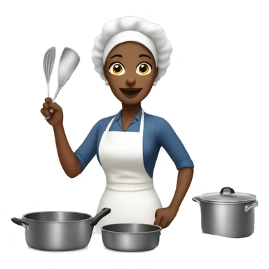 White Housewife cooking sticker