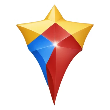 Retangulo vermelho com listra diagonal à esquerda branca com uma estrela azul ao centro dessa diagonal sticker