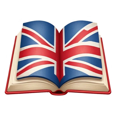 An open book with English flag pattern on it sticker