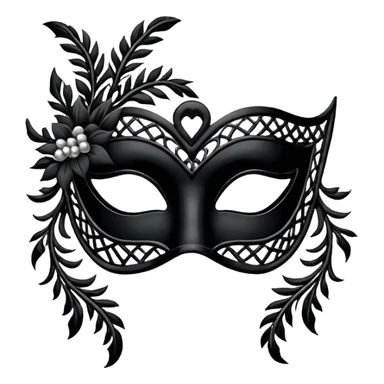 Un masque de balle masqué en dentelle noir sticker