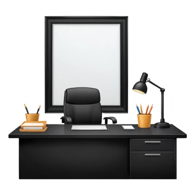 An office with an empty desk (the boss is not there) sticker
