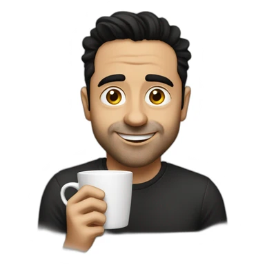 Xavi el cantante con un café sticker