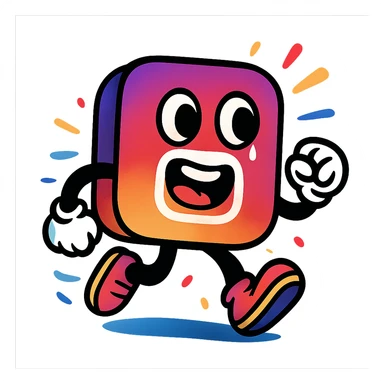 animated Instagram logo, vibrant colors, dynamic motion, modern style sticker