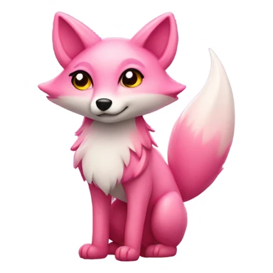 Rose pink fox with sparkles standing  sticker
