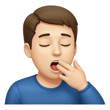 man Yawning with Hand on Mouth, sticker