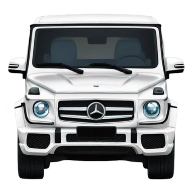 White Mercedes gwagon front sticker