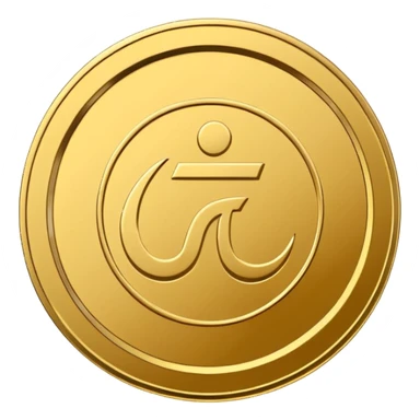 Minimal line-art icon of a coin with a small halal Arabic checkmark (حلال) symbol beside it, clean modern style, simple outlines, straight angle, no background, transparent, represents “halal income / halal money sticker