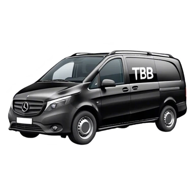 Black Mercedes Vito van with the letters JTB on the side  sticker