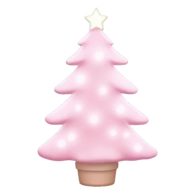 Pastel Pink Christmas tree with pink lights and white ornaments  sticker