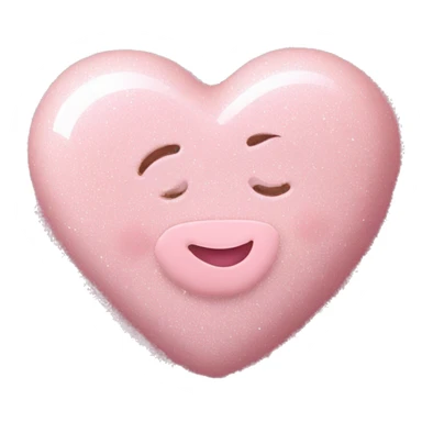 Baby pink heart with white glitter on it sticker