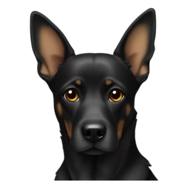 Chien noir oreilles longues sticker