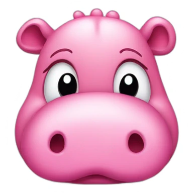 cute pink hippo crying with big tears sticker