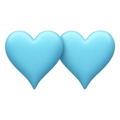 two pastel blue hearts sticker