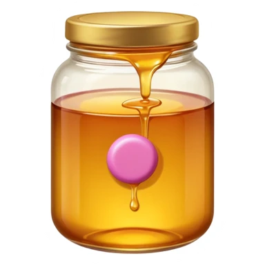 jar of honey and a pink pill (iphone emoji styled) sticker