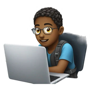 Children 14 years old programming on a laptop sticker