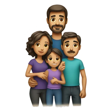 a spanish family with 2 parents and 2 children sticker
