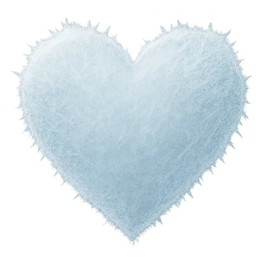 heart with a frosted ice effect, clean digital illustration sticker