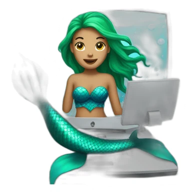 mermaid on computer sticker