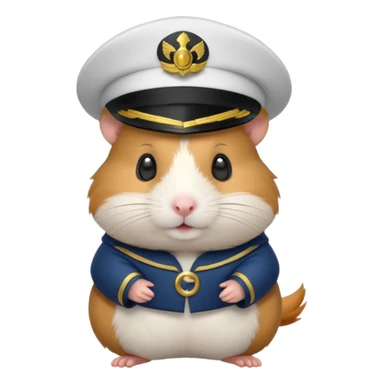 hamster wearing a captain's hat sticker