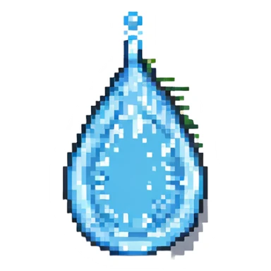 single water droplet pixel art sticker
