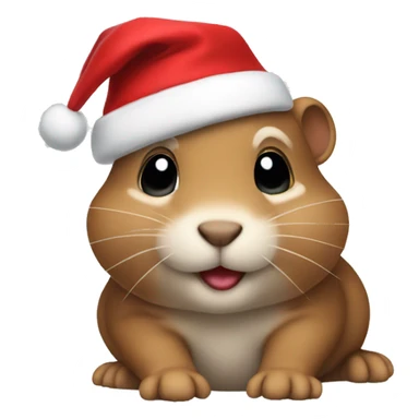 Baby gopher wearing christmas hat  sticker