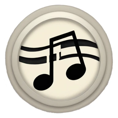 Music note with sound waves around it in a circular shape sticker