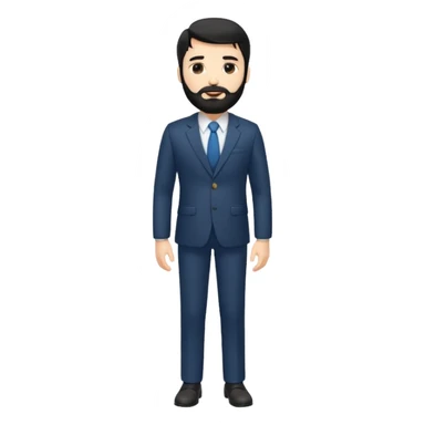 Hombre blanco con barba, su cabello es negro cuerpo entero sticker