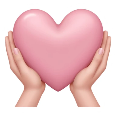 light pink heart in white hands sticker