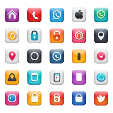website icon set with home button sticker