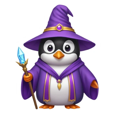 Purple wizard penguin sticker