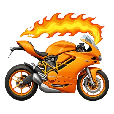 Make a Ducati motorbike shooting flames out of it’s exhaust pipes  sticker