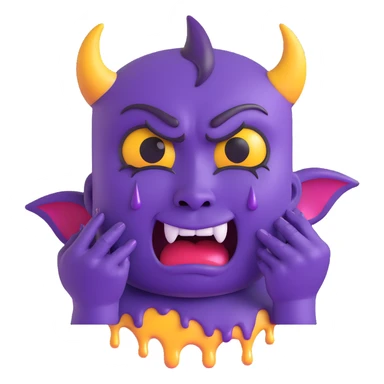 Purple devil cry with tears sticker