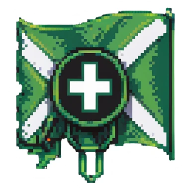 Green flag with moderator symbol, admin logo sticker