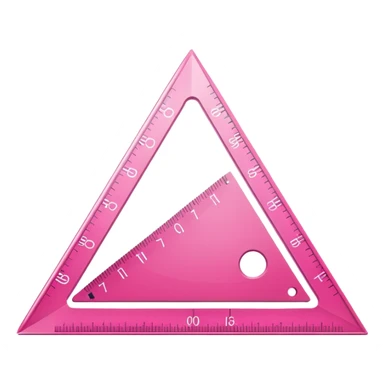 mac os icon, protractor, triangle, ruler, measures, pink sticker