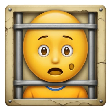 staunendes Emoji im Gefängnis sticker