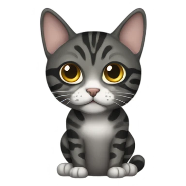 Black mackerel tabby cat pooping sticker
