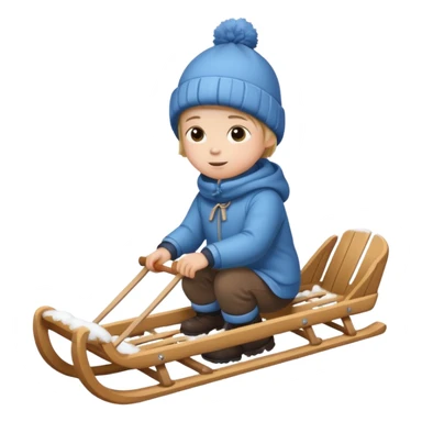 child pulling sled sticker