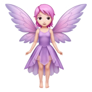 Lilac and pink fairy with wings but you can see her whole body  sticker