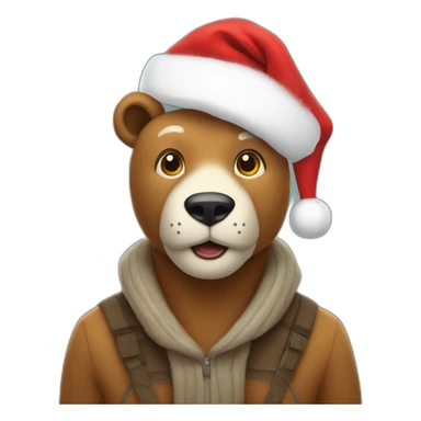 Ours qui fête Noël  sticker