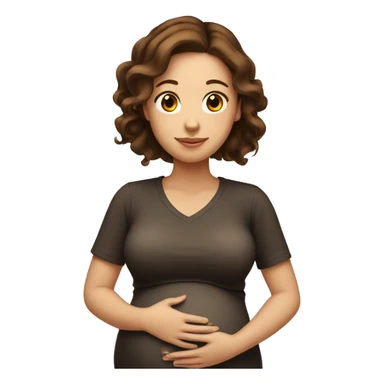 Pregnant girl with brown hair sticker