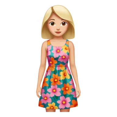 çiçekli elbise sticker