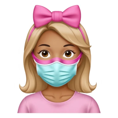 Dentista con un lazo rosa mujer con mascarilla sticker
