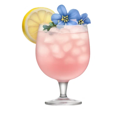 Ice pink lemon large cocktail with blue small flowers  sticker
