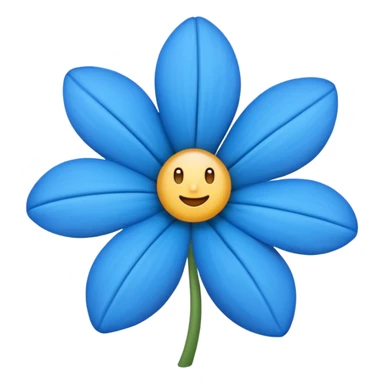 Flor azul com detalhes vivos emoji sticker