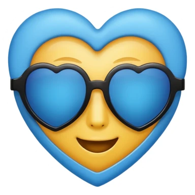 blue heart wearing black sunglasses stylish emoji sticker