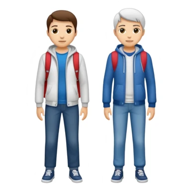 dos estudiantes universitarios cuerpo completo piel blanca  sticker