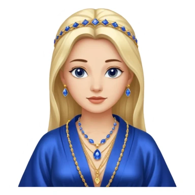River Queen – sapphire necklace + silk robe sticker